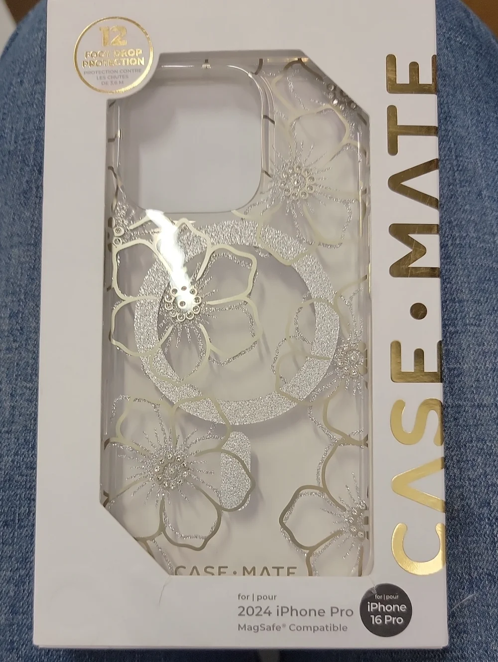 case-mate Clear Floral Glitter iPhone 16 Pro Case – Floral Gems